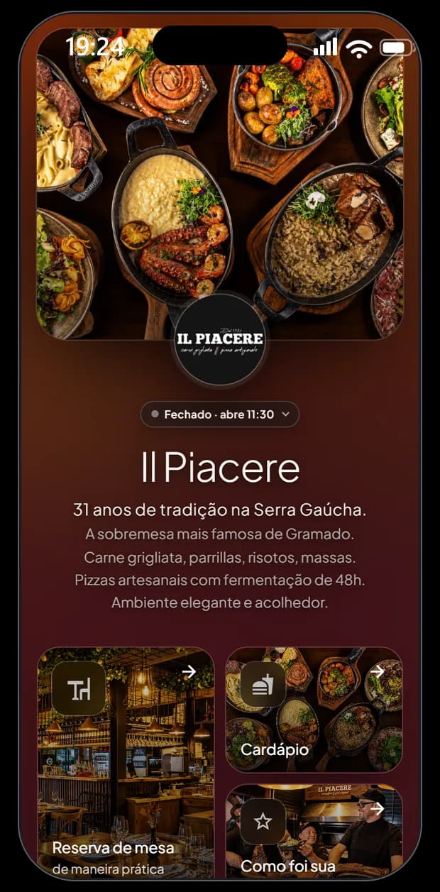 Mini site do Il Piacere na LeadsFood — apresentação da casa no link exclusivo