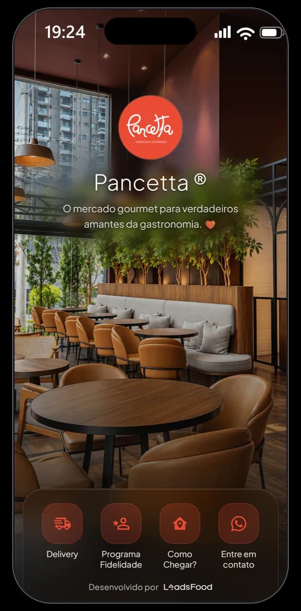 Mini site do Pancetta na LeadsFood — apresentação da casa no link exclusivo