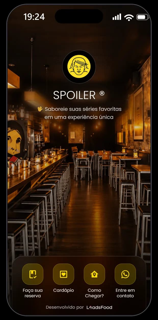 Mini site do Spoiler Bar na LeadsFood — apresentação da casa no link exclusivo