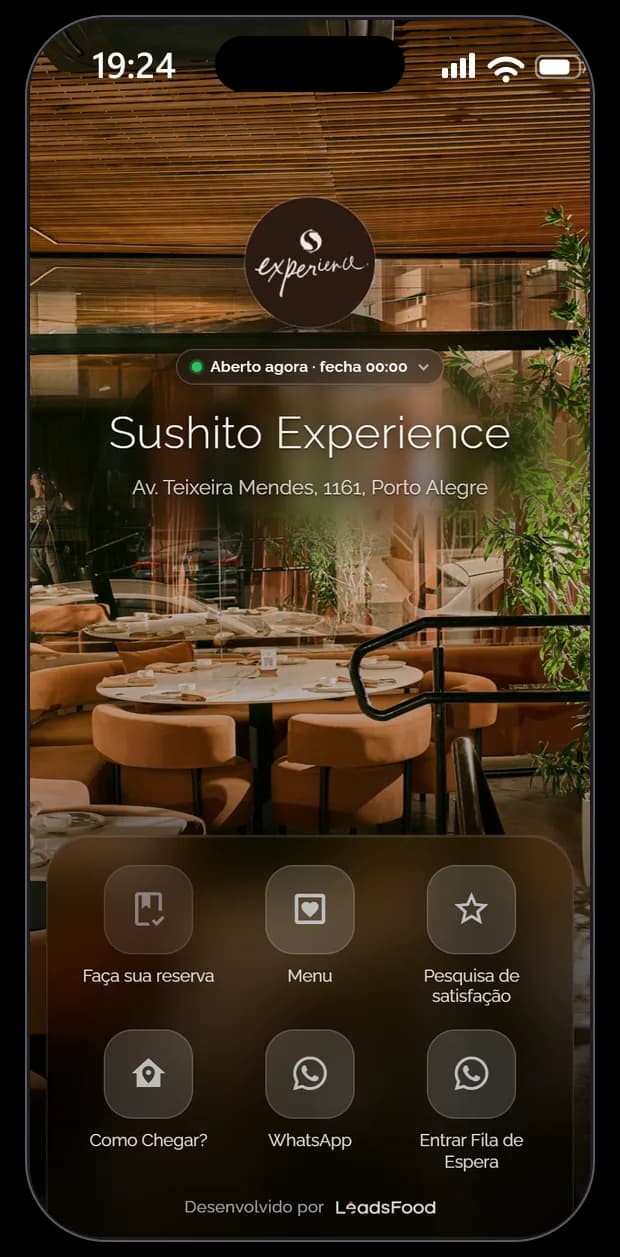 Mini site do Sushito Experience na LeadsFood