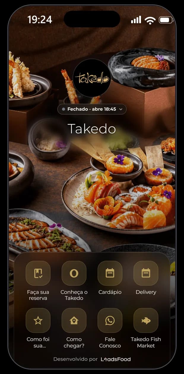 Mini site do Takedo na LeadsFood — apresentação da casa no link exclusivo